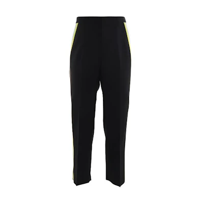 Valentino Black Straight-Leg Casual Pants with Stripe Detail. VV3RBG0171K36M
