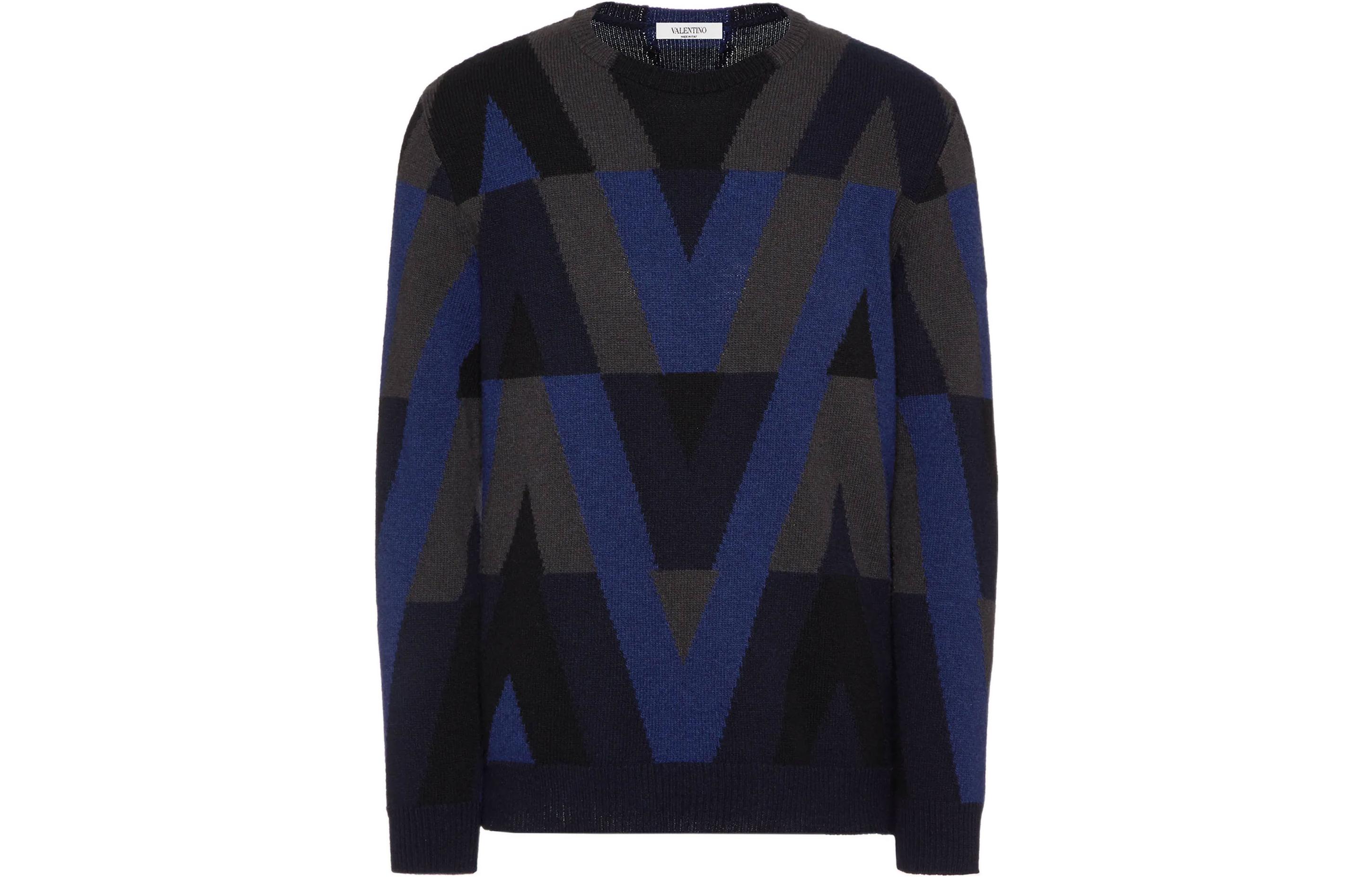 Order Valentino Sweater Hitam Wol Lengan Panjang Crewneck. XV3KC19F866EL9