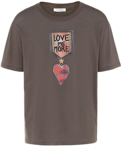 Valentino Camiseta Marrón con Estampado de Corazones y Cuello Redondo. PV3MG10S46ML90 Order Valentino Camiseta Marrón con Estampado de Corazones y Cuello Redondo. PV3MG10S46ML90