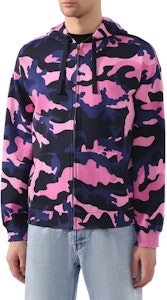 Valentino Hoodie Zip-Up Pink Camouflage dengan Drawstring. TV3MF06H5JC-13E Shop Valentino Hoodie Zip-Up Pink Camouflage dengan Drawstring. TV3MF06H5JC-13E
