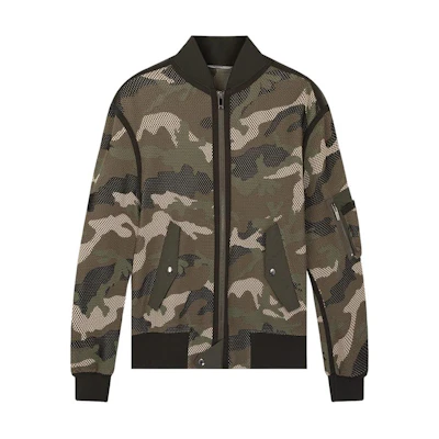 Valentino Camouflage Zip-Up Jacket Military Green Long-Sleeve TV3CIG205V7792