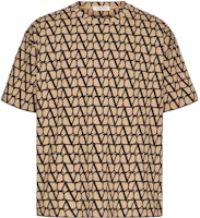 Valentino Casual Loose-Fit Logo Print T-Shirt Khaki Color 3V3MG14Y9KCMYL Valentino Casual Loose-Fit Logo Print T-Shirt Khaki Color 3V3MG14Y9KCMYL