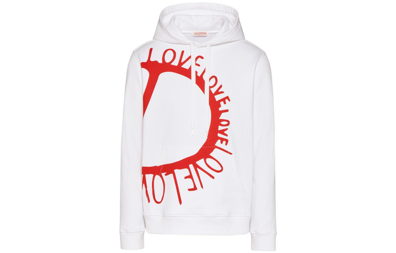 Valentino  FW22 White Hoodie with Letter Print - Qixi Limited Edition. 1V3MF24E8U0A33