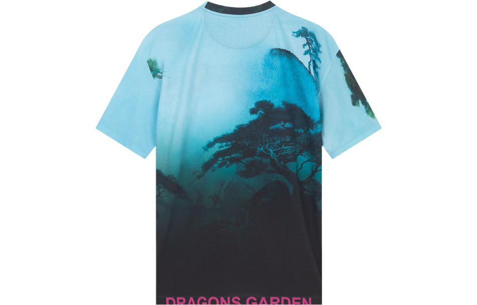 Lookbook Valentino Gradient Scenic Animal Print Kaos Crew Neck Lengan Pendek TV0MG05Y67T87M