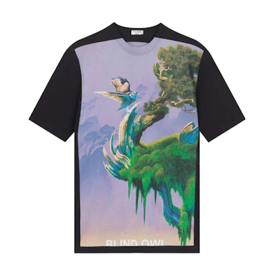 Valentino Graphic Print Black Crew Neck T-Shirt TV0MG06P69H-37P