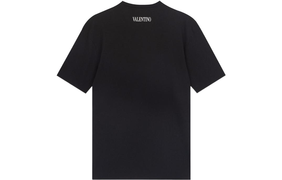 Lookbook Valentino Kaos Hitam Crew Neck Motif Graphic Print TV0MG06P69H-37P