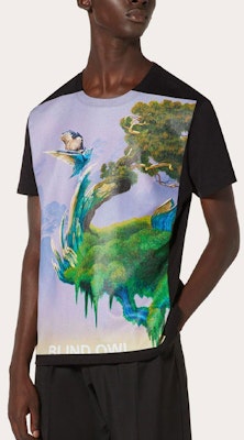 Valentino 圖案印花黑色圓領T恤 TV0MG06P69H-37P Shop Valentino 圖案印花黑色圓領T恤 TV0MG06P69H-37P