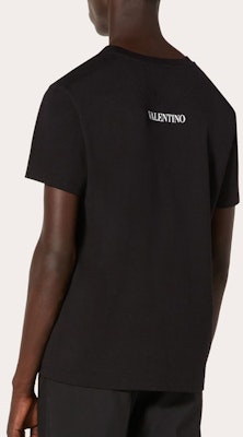 Valentino 圖案印花黑色圓領T恤 TV0MG06P69H-37P Purchase Valentino 圖案印花黑色圓領T恤 TV0MG06P69H-37P