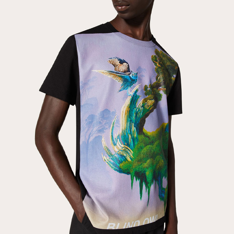 Details for Valentino Kaos Hitam Crew Neck Motif Graphic Print TV0MG06P69H-37P