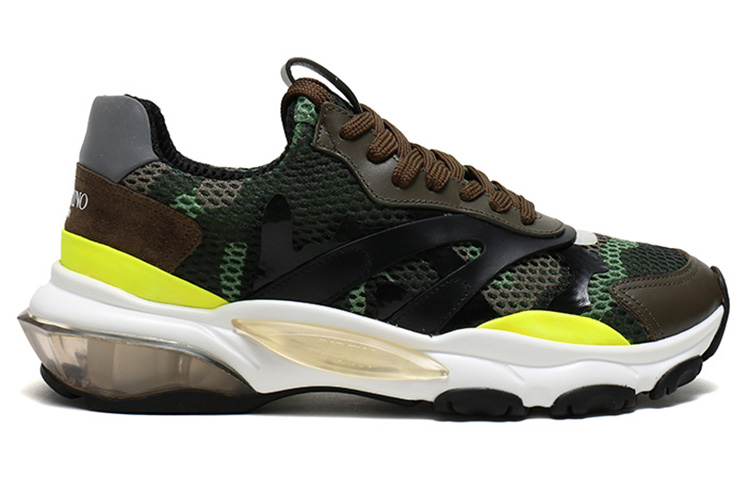 Valentino 'Green Camouflage Fabric and Leather Lace-up Dad Shoe' 圖 2
