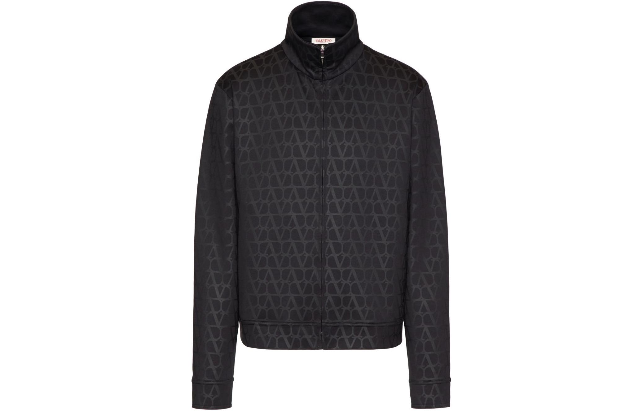 Valentino  Grey Zip-Up Slim Fit Jacket with Stand Collar 3V3MF22M9KEMXM