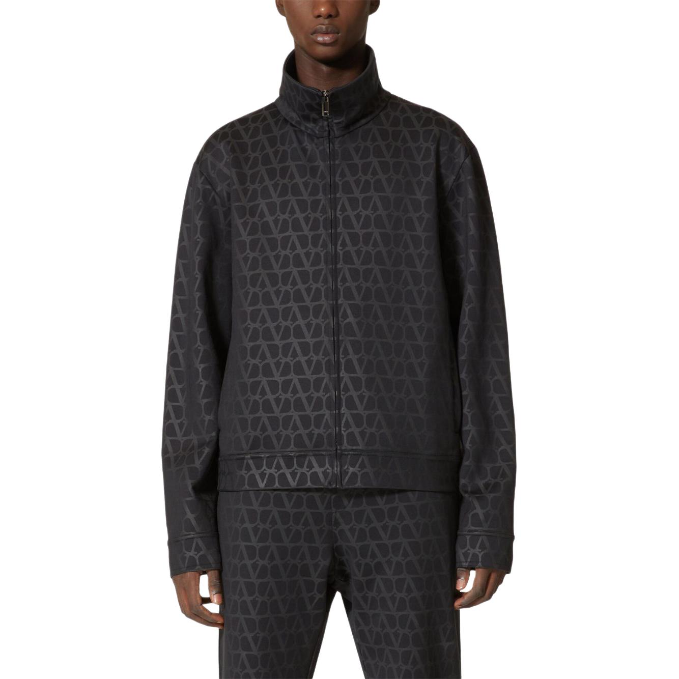 Shop Valentino 灰色修身立领拉链夹克 3V3MF22M9KEMXM