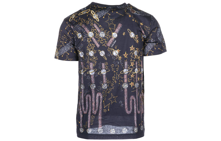 Lookbook Valentino Kaos Navy Blue Crewneck Oversized dengan Logo Print. PV3MG10E4TKQW0