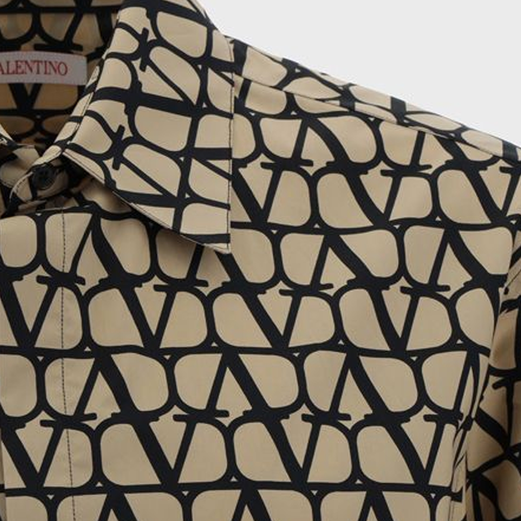 Cheap Valentino  Logo Printed Short Sleeve Relaxed Fit Polo Shirt Khaki. 3V3AAM959GF-MYL