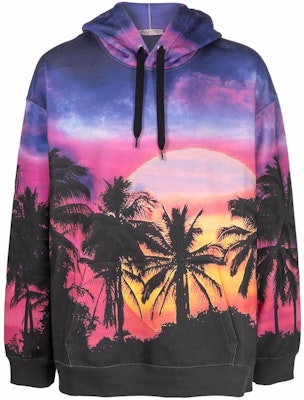 발렌티노 로고 풍경 프린트 드로스트링 후드티 멀티컬러. VMF18I850Z44 Buy 발렌티노 로고 풍경 프린트 드로스트링 후드티 멀티컬러. VMF18I850Z44