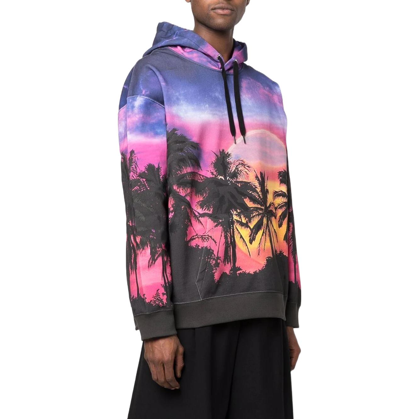 Purchase 발렌티노 로고 풍경 프린트 드로스트링 후드티 멀티컬러. VMF18I850Z44