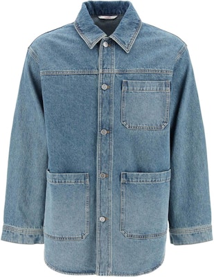 Valentino Jaket Denim Potongan Longgar Lengan Panjang Biru Berbutang Depan 1V3DB01R8K1-BBW Order Valentino Jaket Denim Potongan Longgar Lengan Panjang Biru Berbutang Depan 1V3DB01R8K1-BBW