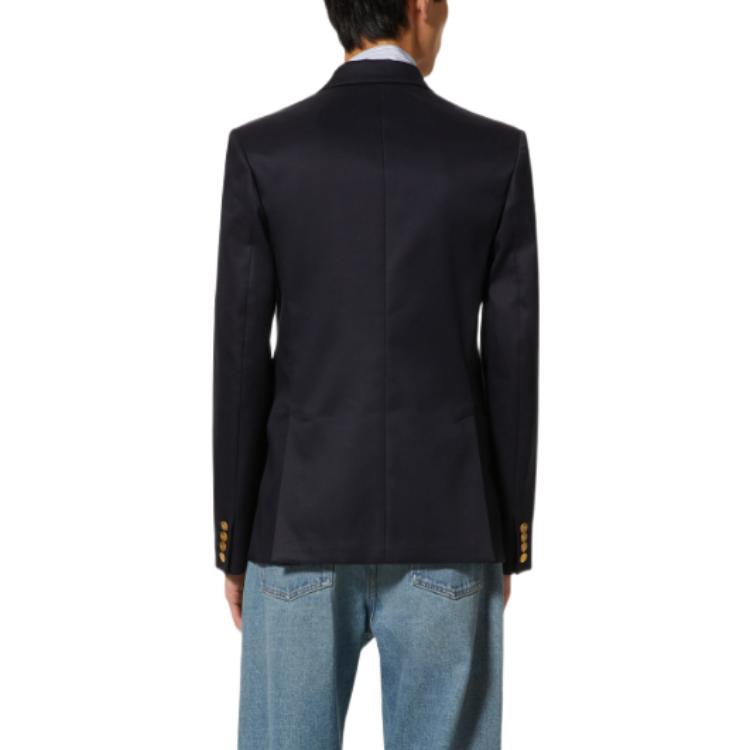 Shop ヴァレンティノ ネイビーブルー シングルブレスト ブレザー SS23 早春シリーズ 2V3CEE70903598