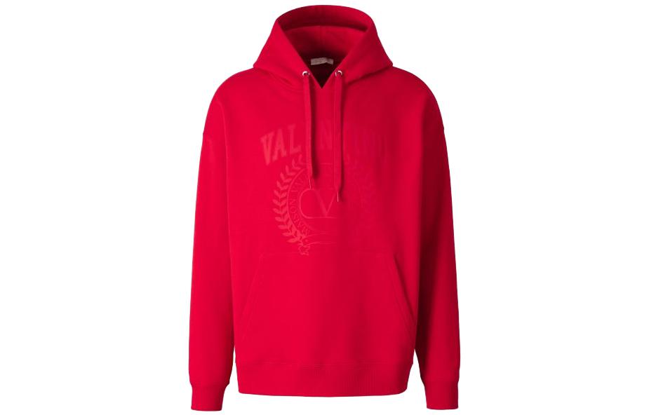 Valentino  Red Letter Print Oversized Hoodie Pullover Sweater. 3V3MF25R9FF-IU7