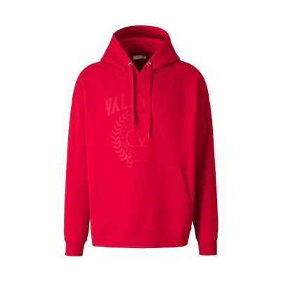 Valentino Red Letter Print Oversized Hoodie Pullover Sweater. 3V3MF25R9FF-IU7