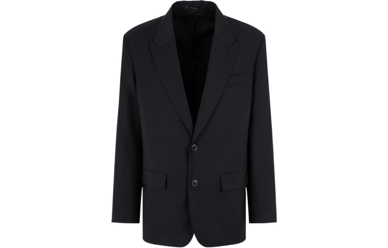 Order ヴァレンティノ シングルブレスト ウール オーバーサイズ ブレザージャケット ブルー VV3CEC4570J598