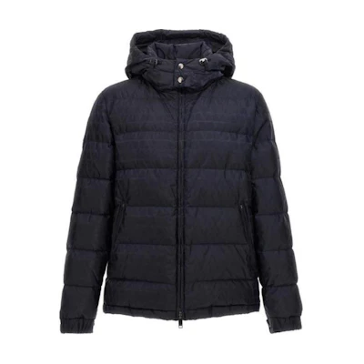 Valentino Solid Color Blue Hooded Jacket 5V3CNA319VFYE6