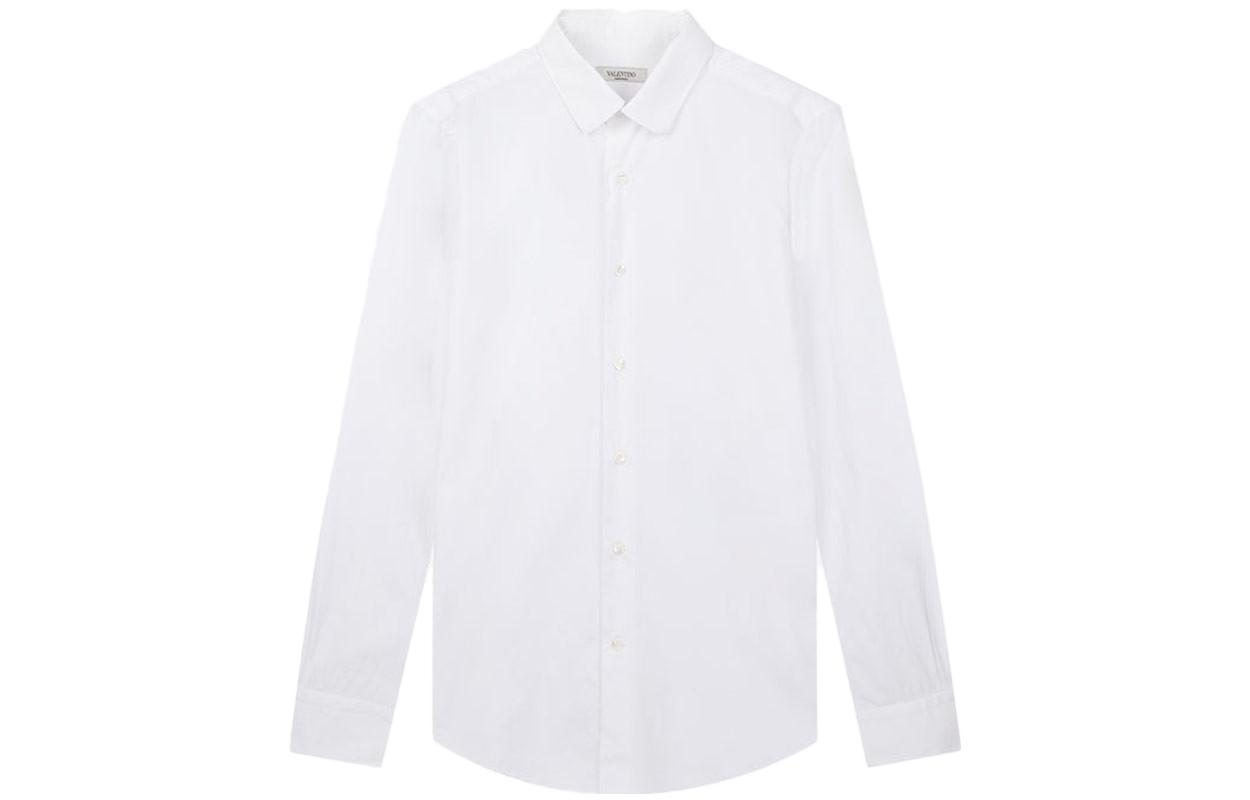 Valentino  Solid Color Long-Sleeve Button-Up Shirt - White ZVDADA400DY001