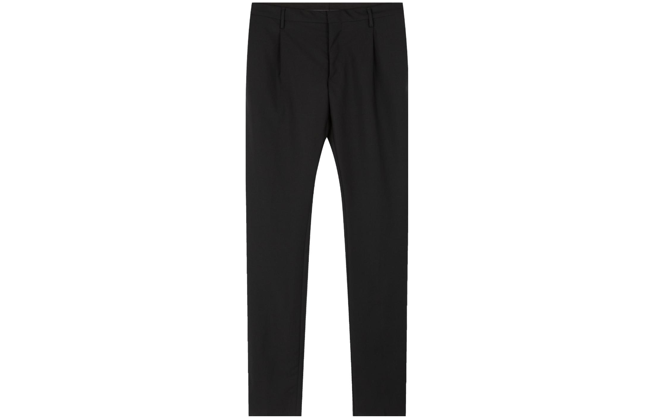 Order Valentino Seluar Kasual Hitam Lurus Warna Padu Tengah Tinggi XVDRGE0025S-0NO