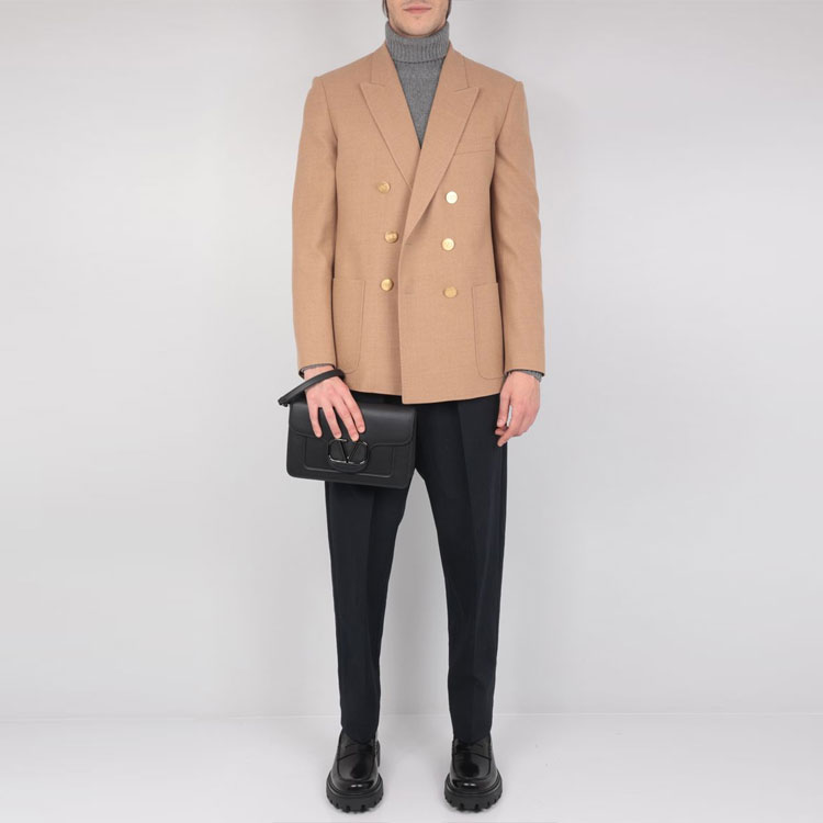 Shop ヴァレンティノ ダブルブレスト ブラウン ブレザージャケット. 1V3CED958K2954