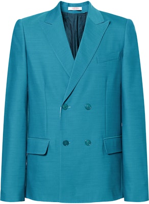 ヴァレンティノ ソリッド ダブルブレスト カジュアル ブレザージャケット ブルー 1V3CEE208E7HE8 Buy ヴァレンティノ ソリッド ダブルブレスト カジュアル ブレザージャケット ブルー 1V3CEE208E7HE8