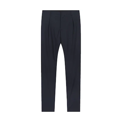 Valentino Solid Pleated Zipper Side Pocket Suit Pants Deep Blue ZVDRGE0025S598