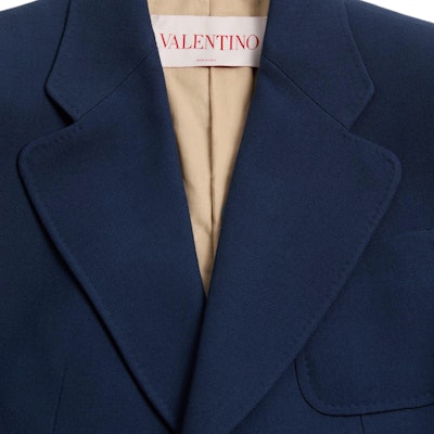 ヴァレンティノ インディゴブルー ソリッドシングルブレストブレザージャケット FW24 6V3CEG959EBD51 4