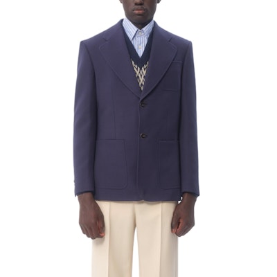 ヴァレンティノ インディゴブルー ソリッドシングルブレストブレザージャケット FW24 6V3CEG959EBD51 Lookbook ヴァレンティノ インディゴブルー ソリッドシングルブレストブレザージャケット FW24 6V3CEG959EBD51