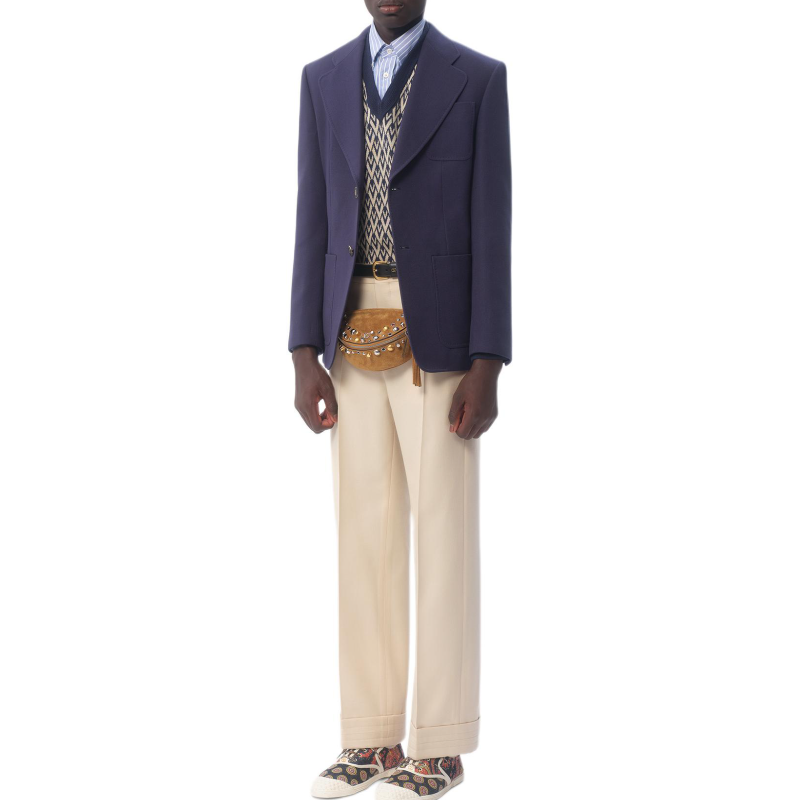 Purchase ヴァレンティノ インディゴブルー ソリッドシングルブレストブレザージャケット FW24 6V3CEG959EBD51