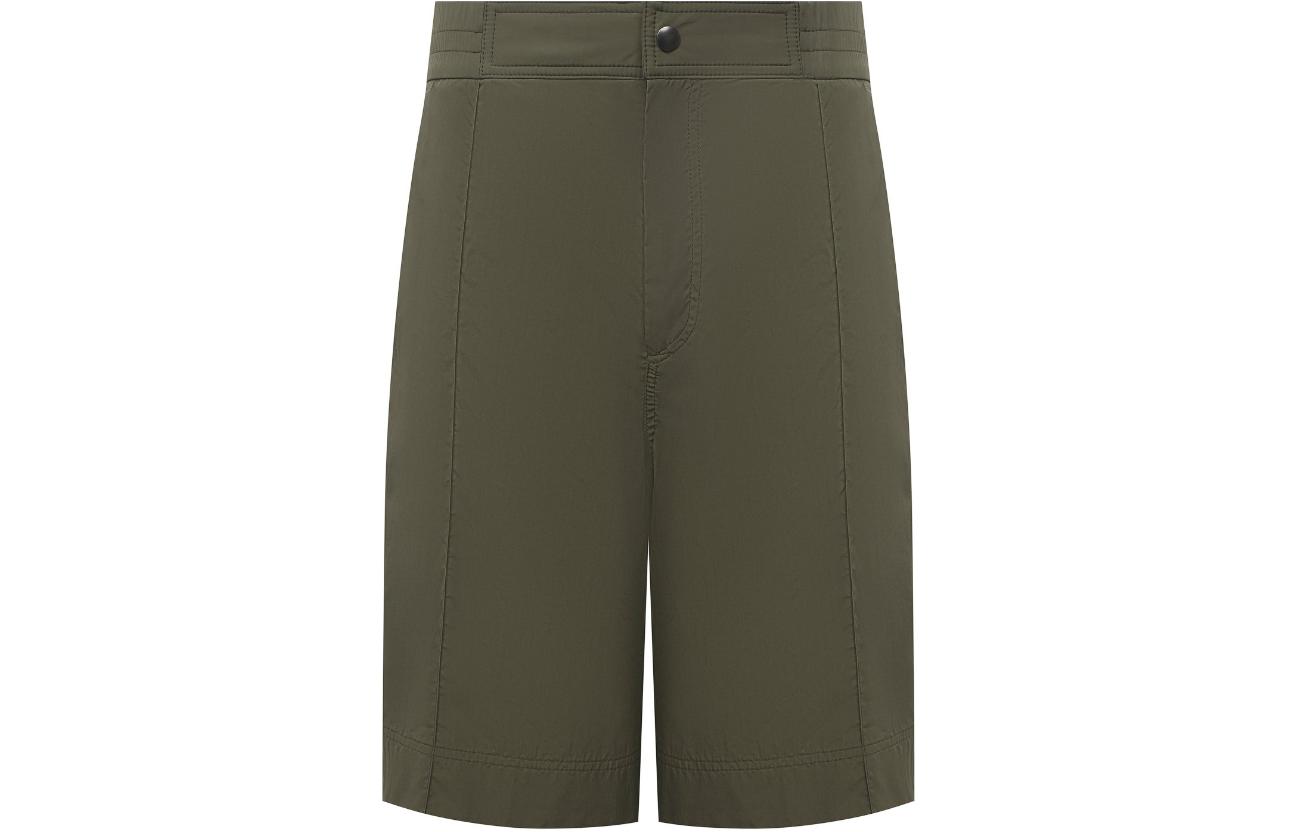 Order Valentino  Solid Zipper Straight-Cut Casual Shorts in Dark Green VV3RDA9170F825
