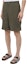 Shop Valentino Solid Zipper Straight-Cut Casual Shorts in Dark Green VV3RDA9170F825