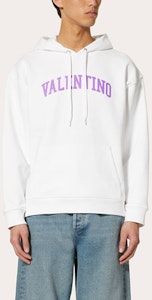 Valentino SS23 Logo Print Cotton Hoodie White - Pre-Spring 2023 Collection. 2V3MF14B963YT4 Lookbook Valentino SS23 Logo Print Cotton Hoodie White - Pre-Spring 2023 Collection. 2V3MF14B963YT4