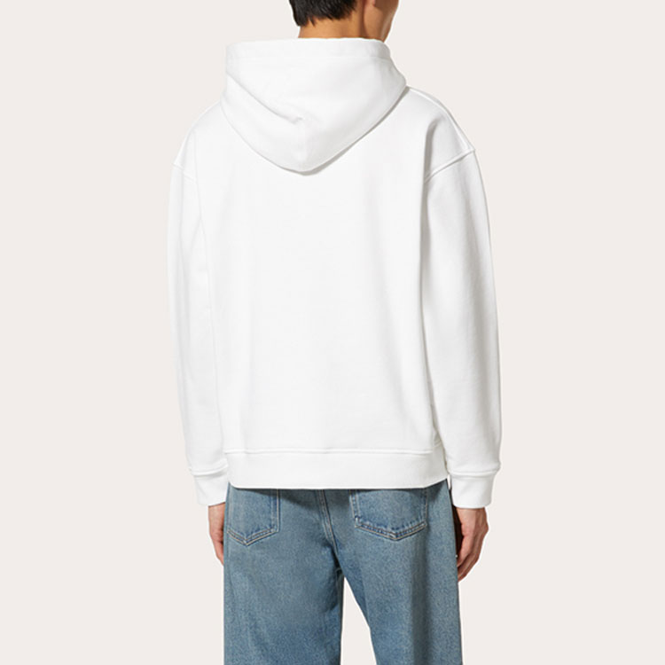 Shop Valentino SS23 徽標印花純棉連帽衫 白色 - 2023 春季系列 2V3MF14B963YT4