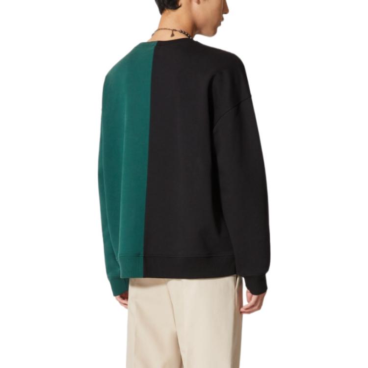Shop Valentino SS23 黑綠拼色徽標印花套頭衫。 2V3MF25G967UYZ