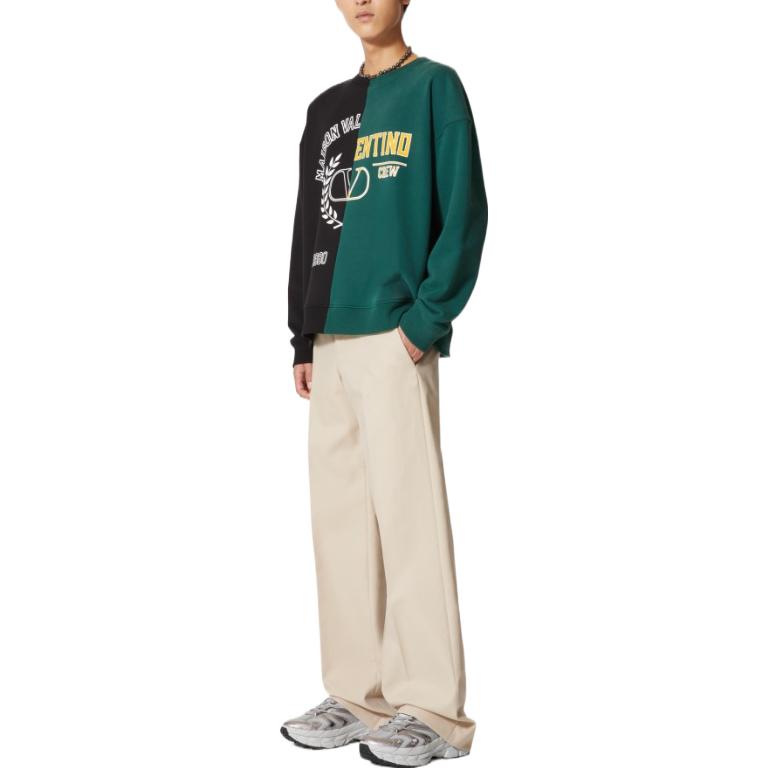 Purchase Valentino SS23 黑綠拼色徽標印花套頭衫。 2V3MF25G967UYZ