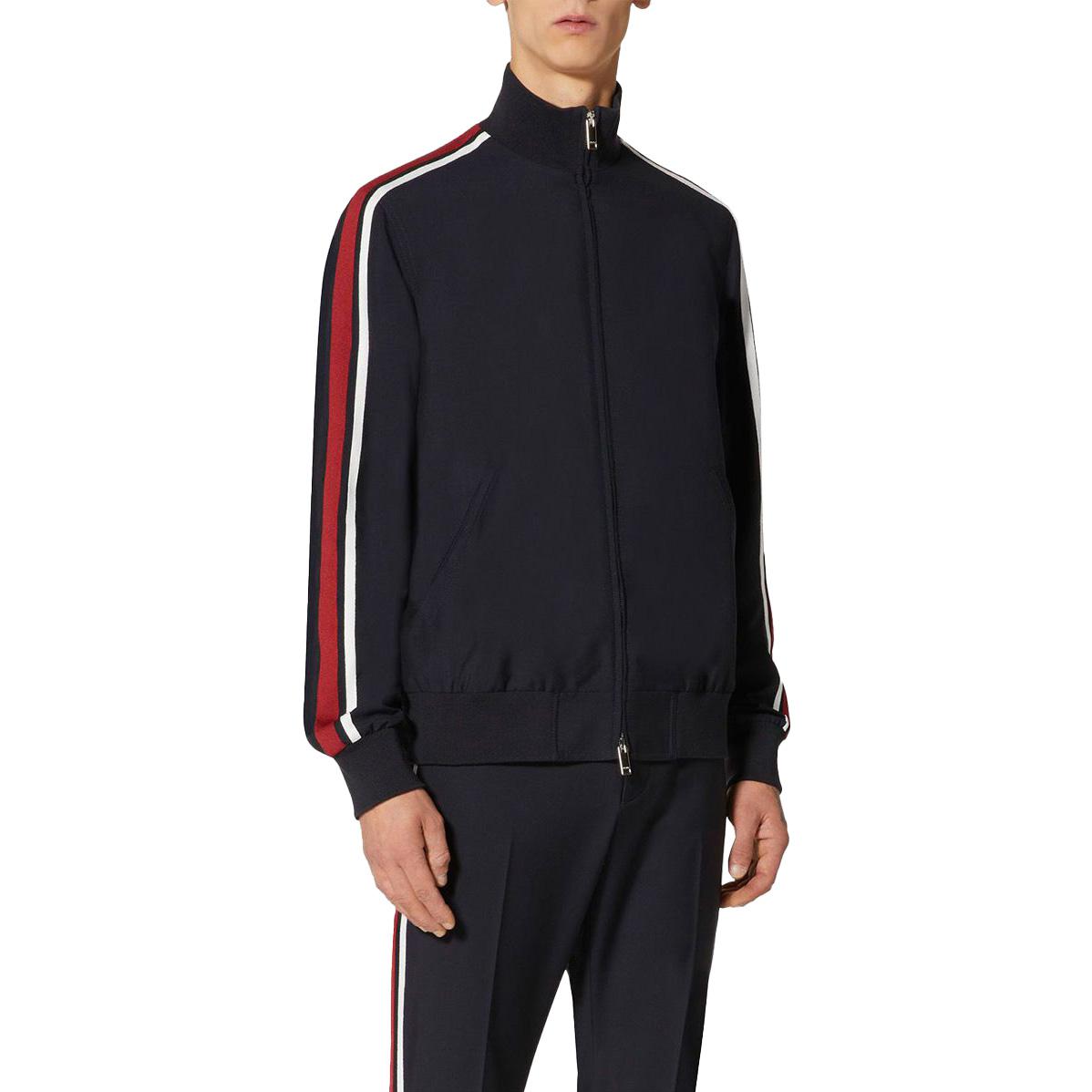 Lookbook ヴァレンティノ ストライプ ジップアップ ジャケット ネイビーブルー TV3CIM805U812U