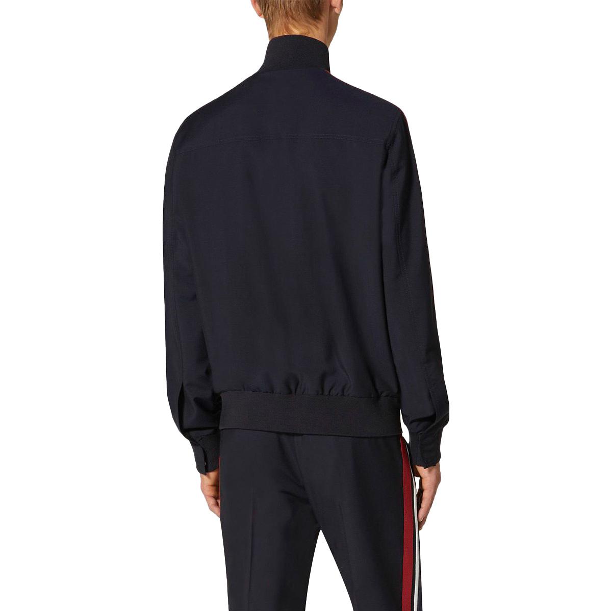 Shop ヴァレンティノ ストライプ ジップアップ ジャケット ネイビーブルー TV3CIM805U812U