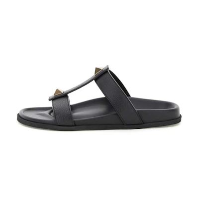 Valentino 'Stud Simplicity Casual Slides Black'