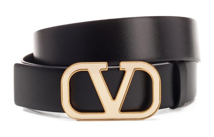 Order Valentino "V Logo" 黑色皮革腰帶 3.5公分寬 XY2T0S98QWUFV0