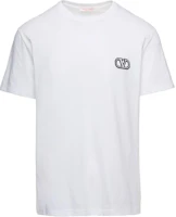 Valentino White Logo Print Crewneck Short Sleeve T-Shirt 5V3MG10V9LJ0BO Valentino White Logo Print Crewneck Short Sleeve T-Shirt 5V3MG10V9LJ0BO