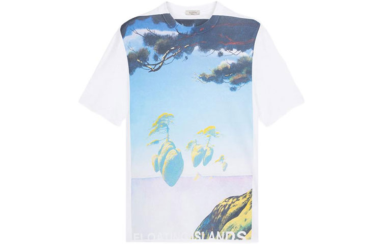 Valentino  White Logo Scenic Print Crewneck T-Shirt. TV0MG06L69181M