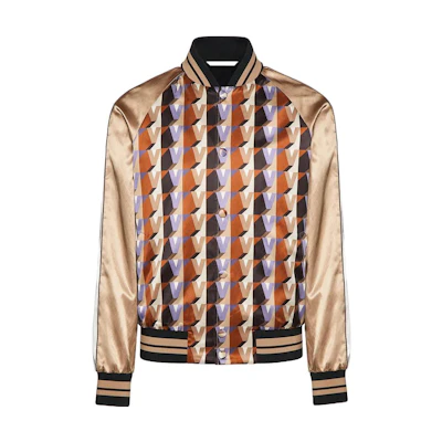 Valentino Yellow Logo Print Baseball Collar Jacket FW22. 1V3CI0A08L77NC