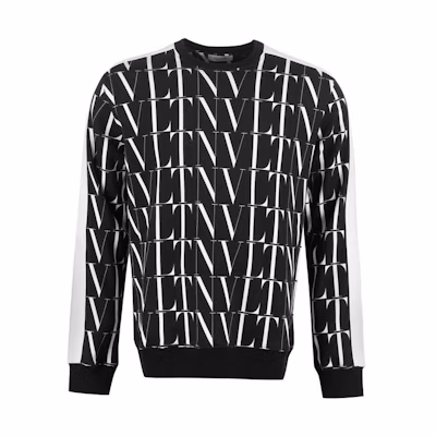 Valentino All-Over Letter Print Sweatshirt Black Edition UV3MF15M6LF-0NI