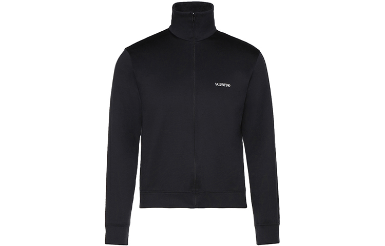 Order Valentino Jaket Zip Motif Alphabet Hitam Lengan Panjang. SV3MF12A5800N0