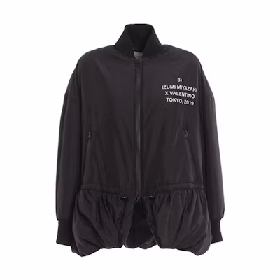 Valentino Alphabet Print Zip-Up Jacket Black Unisex SB3CJ01F4S20NO